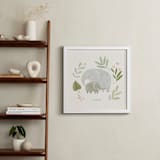 "Elephant duo" - Personalized Art Print in Soft Sage Green by Tati Abaurre - In a Room