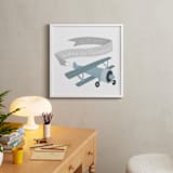 "Vintage Airplane" - Personalized Art Print in Mist by Jessie Steury - In a Room
