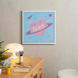 "Planet Heart" - Personalized Art Print in Cotton Candy by Heather Schertzer - In a Room