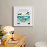 "Van Life" - Personalized Art Print in Aqua by Jessie Steury - In a Room