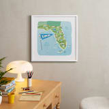 "Sunny Florida" - Art Print in Sky blue by Jennifer Wick - In a Room