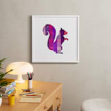 "Pink Party Squirrel" - Art Print in Silhouette Pink by Jeff Preuss - In a Room