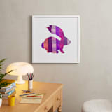 "Pink Party Bunny" - Art Print in Silhouette Pink by Jeff Preuss - In a Room