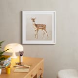 "Enchanted Deer 2" - Art Print in Sand by Teju Reval - In a Room