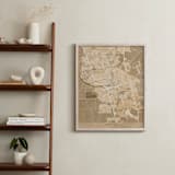 "Stockton, CA, vintage-looking city map" - Art Print in Sepia by Rosana Laiz Blursbyai - In a Room