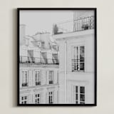 "Parisian Rooftops" - Art Print in French Gray by Lindsay Ferraris Photography - Framed