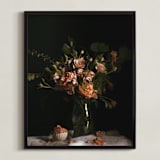 "Moody Floral Still Life" - Art Print in Moody Rose by Katie Buckman - Framed