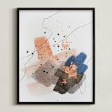 "Divide #1" - Art Print in Pacific Blue by Christine Olmstead - Framed