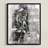 "Figure on Figure" - Art Print in Noir by Allison Belolan - Framed