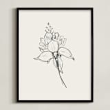 "Fuchsia 2 of 2 Diptych" - Art Print in off white / black by Miranda Mol - Framed