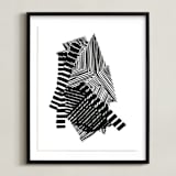 "Layers" - Art Print in Black and White by Jaime Derringer - Framed