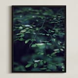 "Forest Focus" - Art Print in Deep Blue-Green by Satpreet K - Framed