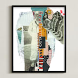 "Chorus Line Arnold" - Art Print in Taupe by Misty Hughes - Framed