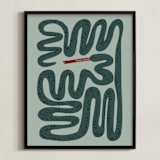 "Squiggly Snake" - Personalized Art Print in Cactus by Jenna Holcomb - Framed