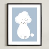 "Poodle" - Art Print in Slate by Lori Wemple - Framed