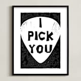 "I Pick You" - Art Print in Jet Black by Jennifer Matlock - Framed