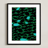 "Climbing Walls" - Art Print in Jade by Kristine Hegre - Framed