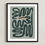 "Squiggly Snake" - Art Print in Cactus by Jenna Holcomb - Framed