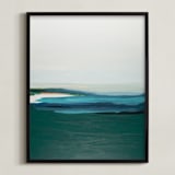 "Turquoise Seas" - Art Print in Turquoise by Caryn Owen - Framed