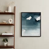 "Mist Rises Over the Water" - Art Print in Indigo Blue by Renee Anne Bouffard-McManus - In a Room