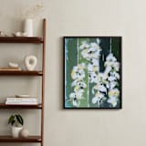 "White Poppies" - Art Print in Emerald Green by Mary Baude - In a Room