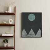 "Blue Moon Over Mountains" - Art Print in Blue/Cool by A Little Big Picture - In a Room