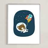 "Astro Bear" - Art Print in Space Navy by Char-Lynn Griffiths - Framed