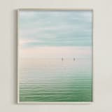 "Hushed Horizon" - Art Print in jade by Keely Norton Owendoff - Framed
