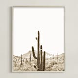 "Desert Cacti 1" - Art Print in Gold Dust by Lisa Assenmacher - Framed