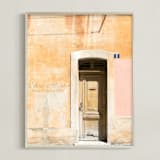 "Défense D'afficher, Marseille" - Art Print in Pale Peach by Jacquelyn Sloane Siklos - Framed