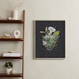 "Night Mint Blossom" - Art Print in velvet black by Jenny Brown - In a Room