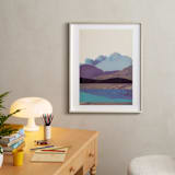 "Peaceful Valley" - Art Print in Mountain Mist by Field and Sky - In a Room