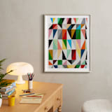 "Triangle Grid" - Art Print in Bone by Jane Clark - In a Room