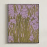 "Iris Garden" - Art Print in Dusty Lavender by Britt Friesell - Framed Canvas