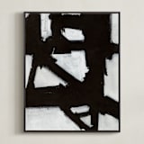 "Boxes in Boxes 2" - Art Print in Black and White by Ilana Greenberg - Framed Canvas