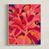 "Kalanchoe" - Art Print in Begonia Pink by Juls Treviño - Framed Canvas