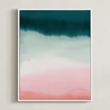 "Pink Tide" - Art Print in Pink sand by A Real Peach Studio - Framed Canvas