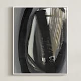 "Olive" - Art Print in Grey by Angela Simeone - Framed Canvas