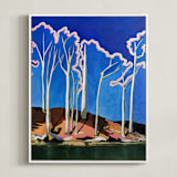 "Winter Forests Have Halos" - Art Print in Electric by Magan Ruthke - Framed Canvas