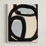 "Encapsulated Shapes I" - Art Print in Beige by Bethania Lima - Framed Canvas