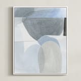 "Construct 3" - Art Print in Soft Blues by Ashleigh Ninos - Framed Canvas