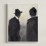 "watching" - Art Print in Charcoal by Kelly Witmer - Framed Canvas