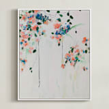 "Cascade" - Art Print in Coral by Sonal Nathwani - Framed Canvas