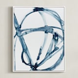 "Indigo Plant Cell" - Art Print in Indigo Blue by Mary Gaspar - Framed Canvas