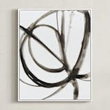 "Plant Cell 6" - Art Print in Charcoal by Mary Gaspar - Framed Canvas