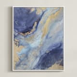 "Olympia Rises" - Art Print in Indigo by Julia Contacessi - Framed Canvas