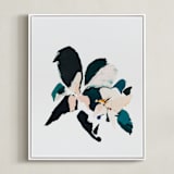"Botanical Series #4" - Art Print in Dark blue by Caryn Owen - Framed Canvas