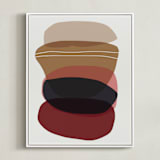 "Blobby Calm" - Art Print in camel red by Svitlana Martynjuk - Framed Canvas