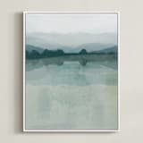 "Cool Reflections" - Art Print in teal by Karen Kardatzke - Framed Canvas