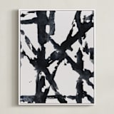 "Ink Bridges 2" - Art Print in Midnight Black by Afton Harding - Framed Canvas